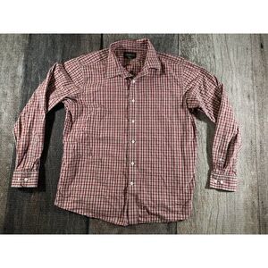 Eddie Bauer Mens L Classic Fit Red Plaid L/S Flannel Button Up Pocket Shirt